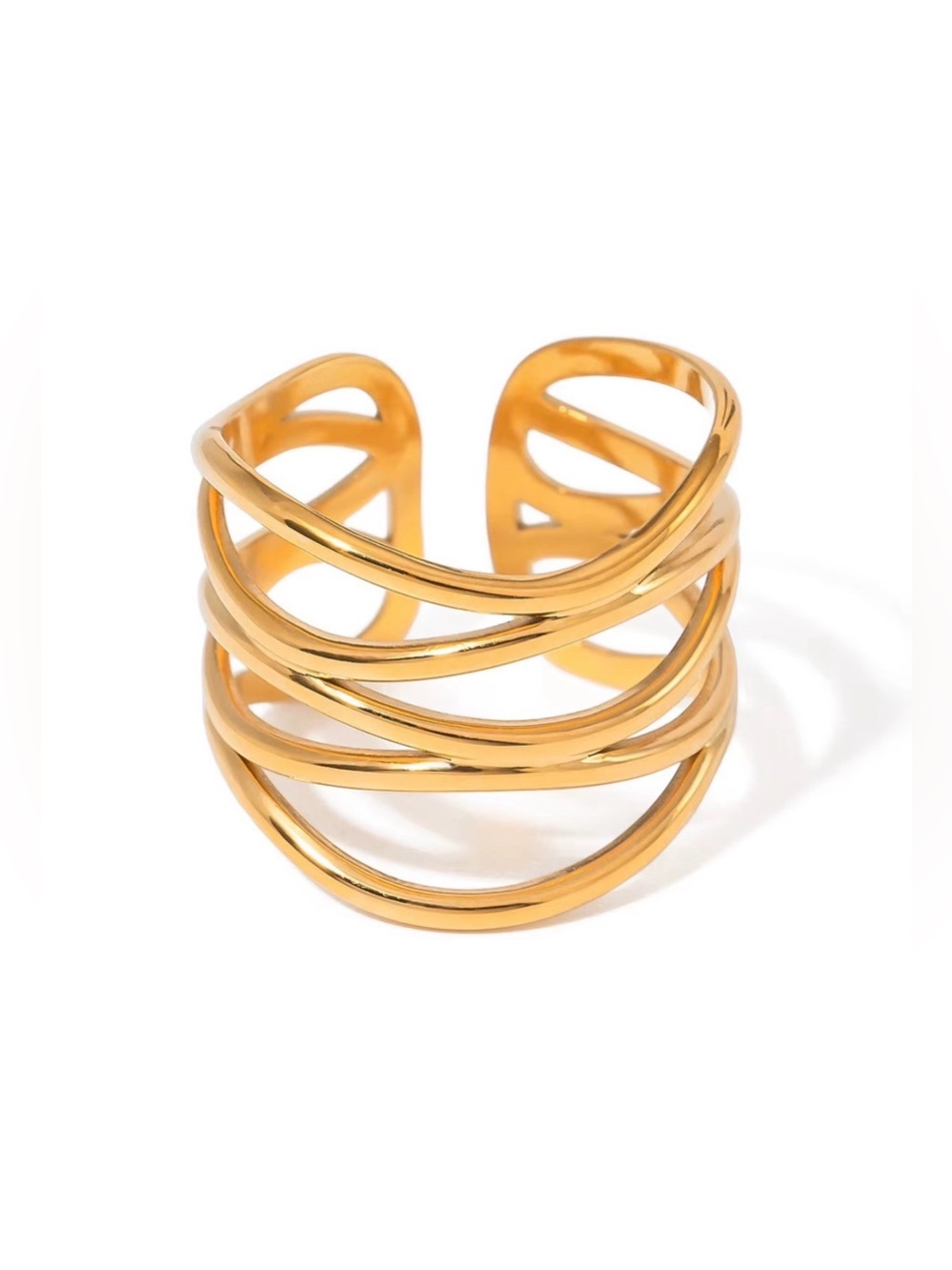 18K Gold Plated Adjustable Ring